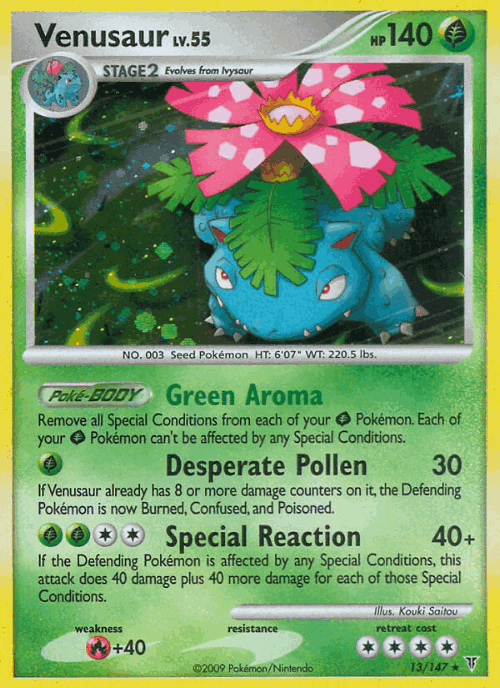 Venusaur #13 from Supreme Victors - Rare Holo - Illustrated by Kouki Saitou