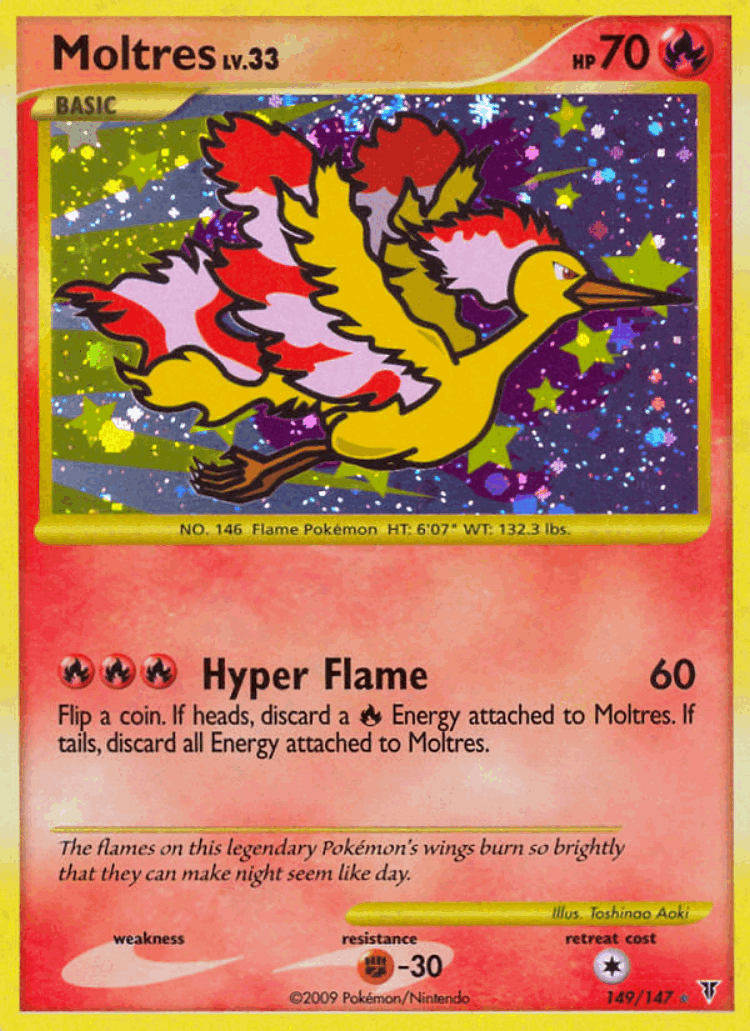 Moltres #149 from Supreme Victors - Rare Secret - Illustrated by Toshinao Aoki