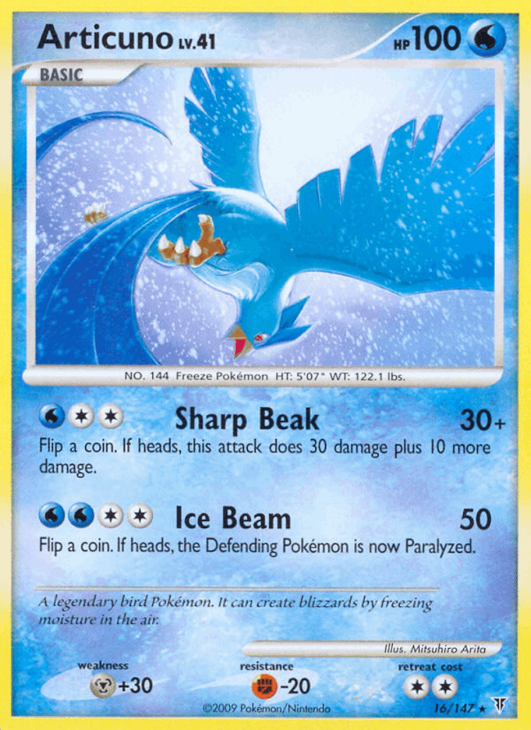 Articuno #16 from Supreme Victors - Rare - Illustrated by Mitsuhiro Arita