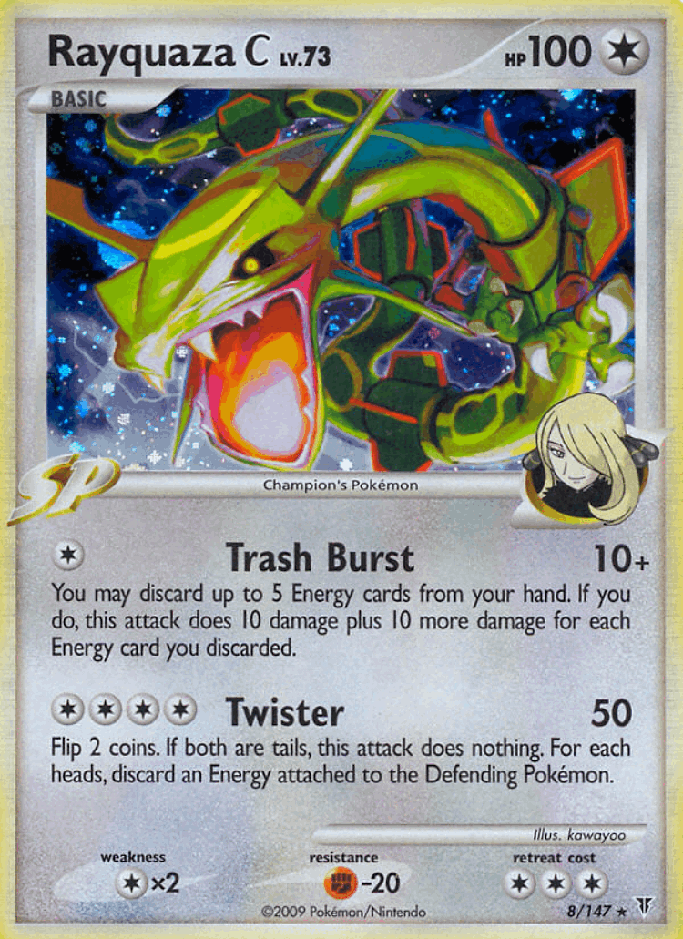 Rayquaza C #8 from Supreme Victors - Rare Holo - Illustrated by kawayoo