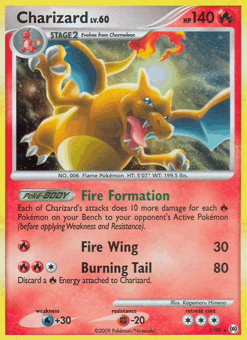 Charizard #1 from Arceus - Rare Holo - Illustrated by Kagemaru Himeno