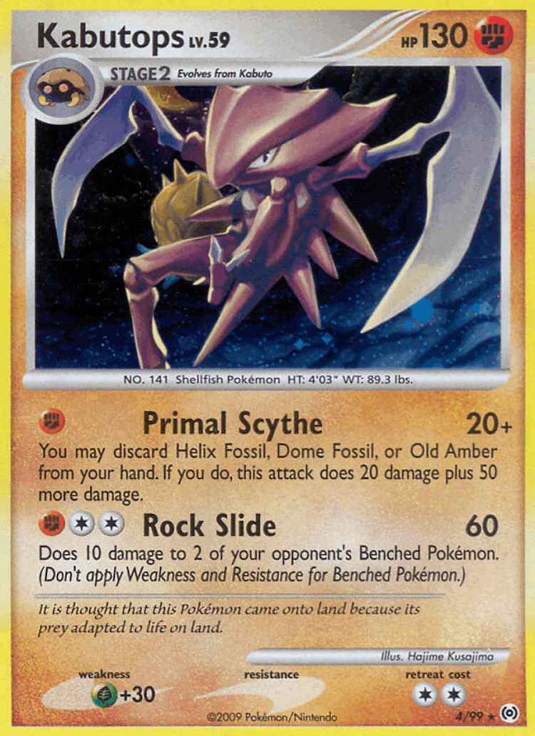 Kabutops #4 from Arceus - Rare Holo - Illustrated by Hajime Kusajima
