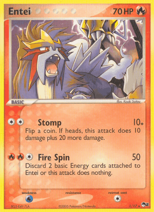 Entei Pokémon TCG card art