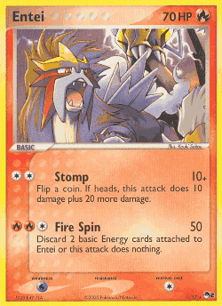 Entei Pokémon TCG card art