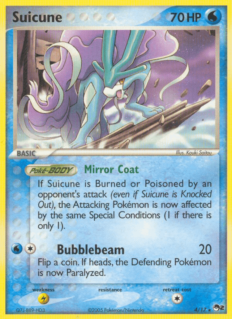 Suicune #4 from POP Series 2 - Rare - Illustrated by Kouki Saitou
