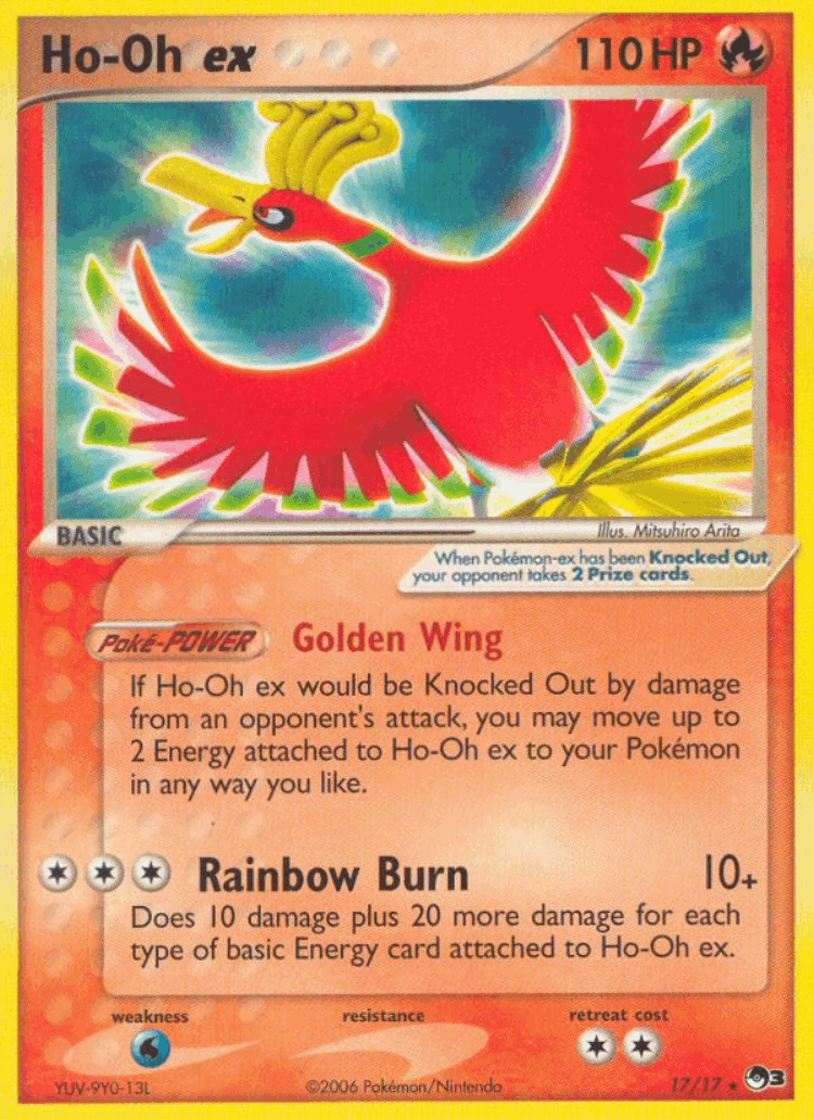 Ho-Oh ex #17 from POP Series 3 - Rare - Illustrated by Mitsuhiro Arita