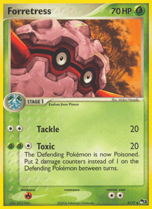 Forretress #9 from POP Series 3 - Uncommon - Illustrated by Midori Harada