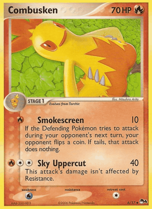 Combusken Pokémon TCG card art