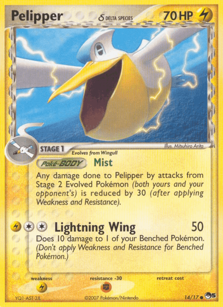 Pelipper δ #14 from POP Series 5 - Common - Illustrated by Mitsuhiro Arita