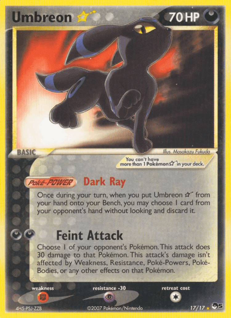 Umbreon ☆ #17 from POP Series 5 - Rare - Illustrated by Masakazu Fukuda