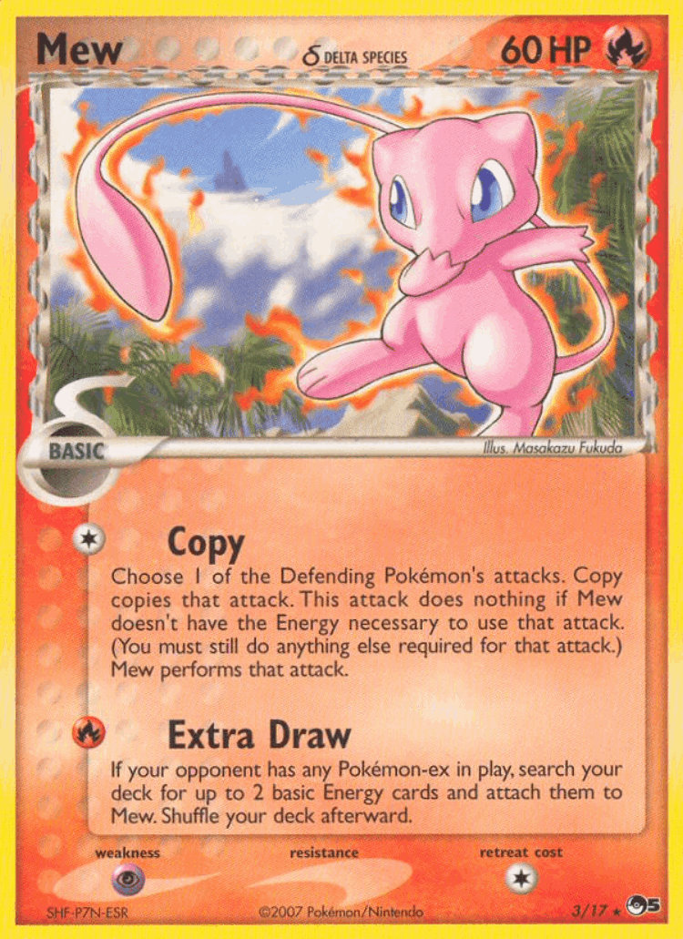 Mew δ #3 from POP Series 5 - Rare - Illustrated by Masakazu Fukuda