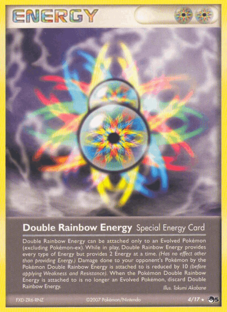 Double Rainbow Energy #4 from POP Series 5 - Rare - Illustrated by Takumi Akabane
