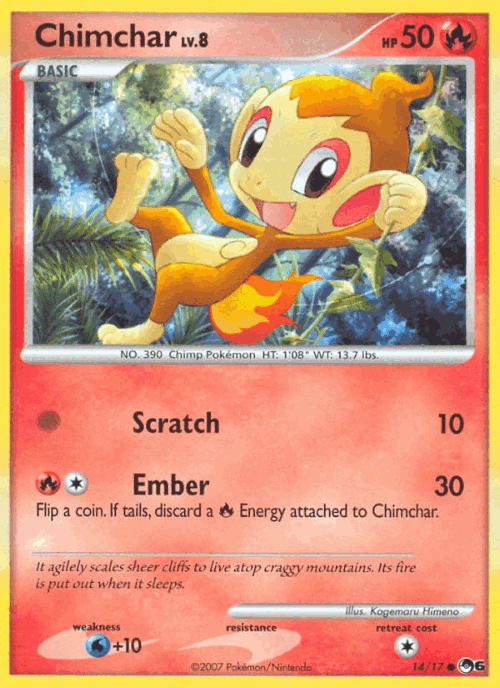 Chimchar Pokémon TCG card art