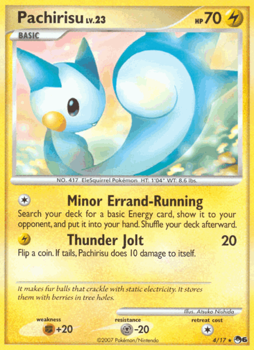 Pachirisu #4 from POP Series 6 - Rare - Illustrated by Atsuko Nishida