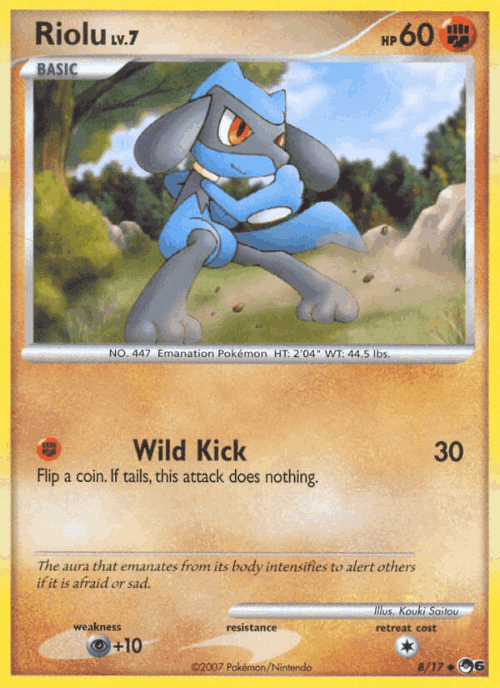 Riolu #8 from POP Series 6 - Uncommon - Illustrated by Kouki Saitou
