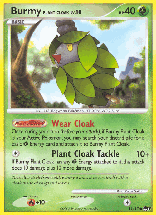 Burmy Plant Cloak Pokémon TCG card art
