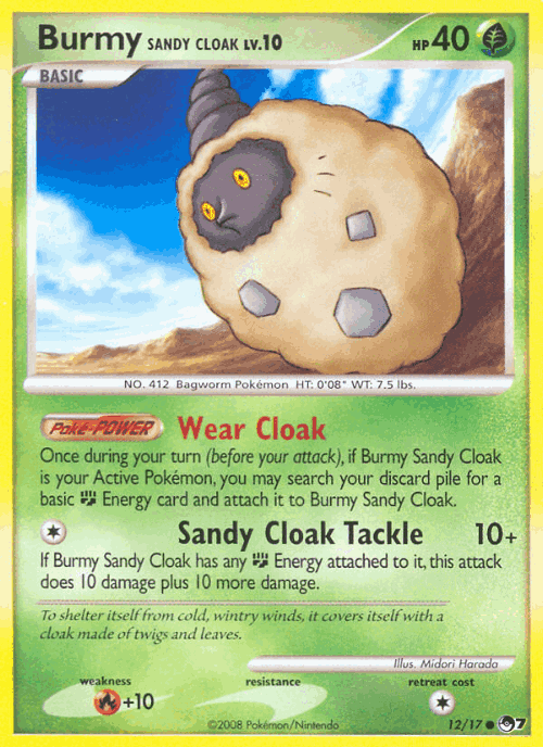 Burmy Sandy Cloak Pokémon TCG card art
