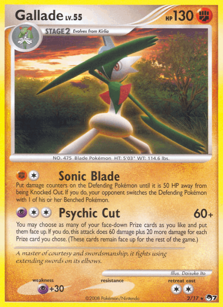 Gallade #2 from POP Series 7 - Rare - Illustrated by Daisuke Ito