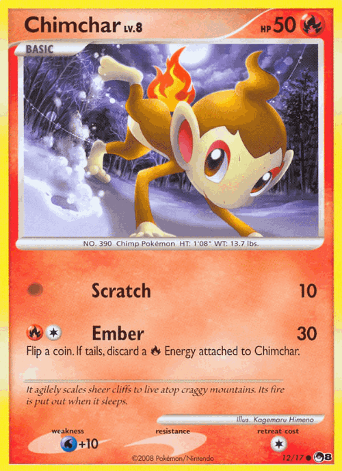 Chimchar Pokémon TCG card art