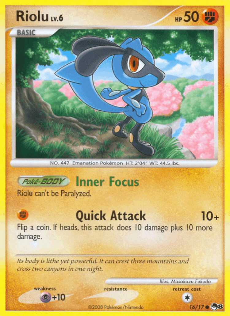 Riolu #16 from POP Series 8 - Common - Illustrated by Masakazu Fukuda