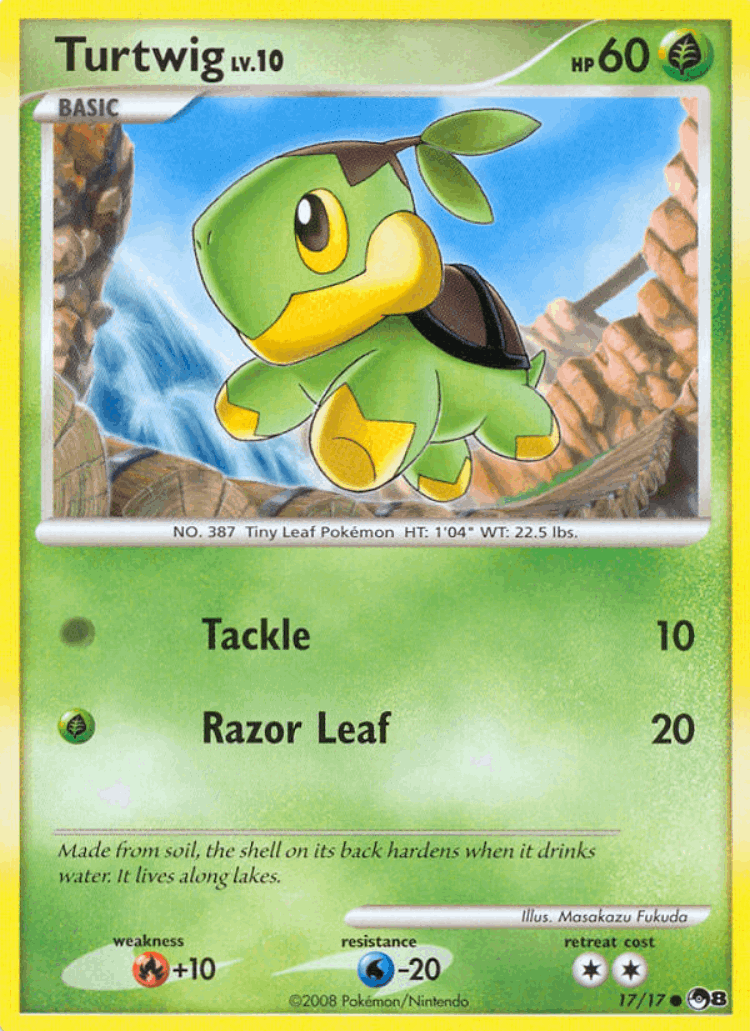 Turtwig #17 from POP Series 8 - Common - Illustrated by Masakazu Fukuda