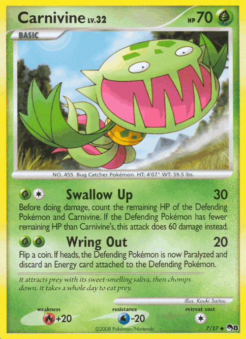 Carnivine #7 from POP Series 8 - Uncommon - Illustrated by Kouki Saitou