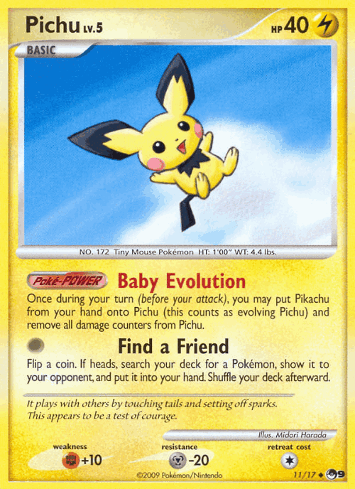 Pichu Pokémon TCG card art