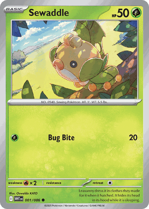 Sewaddle Pokémon TCG card art