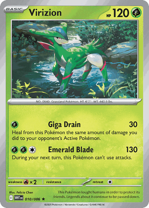 Virizion Pokémon TCG card art