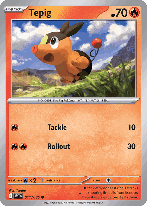 Tepig #11 from White Flare - Common - Illustrated by Teeziro