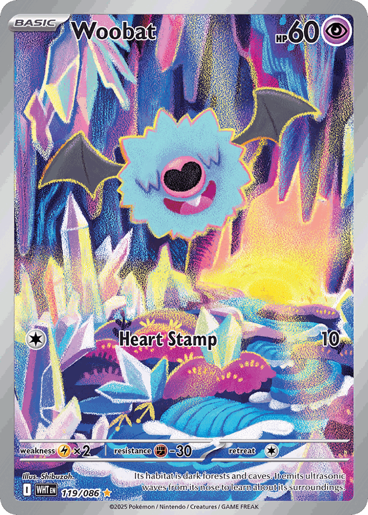 Woobat #119 from White Flare - Illustration Rare - Illustrated by Shibuzoh.