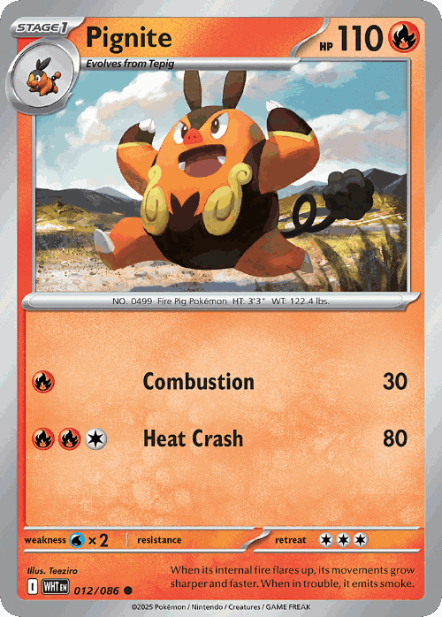 Pignite Pokémon TCG card art