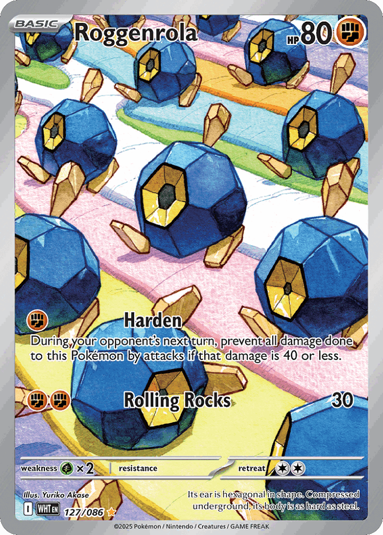 Roggenrola #127 from White Flare - Illustration Rare - Illustrated by Yuriko Akase