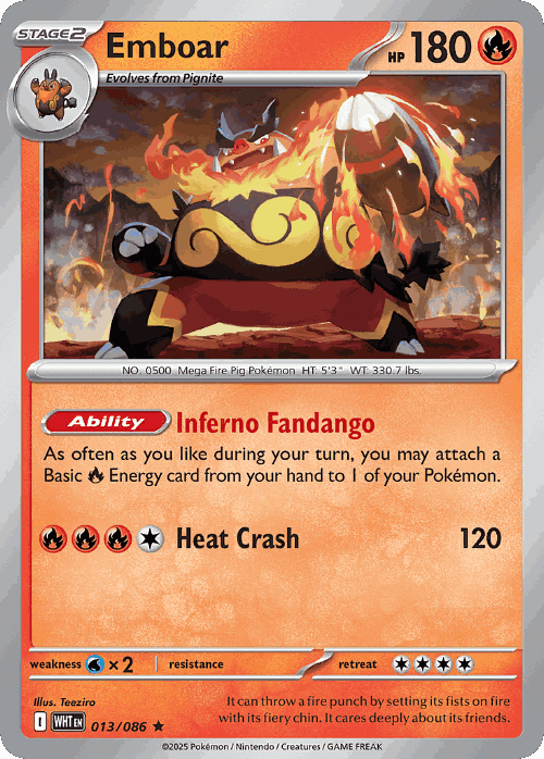 Emboar Pokémon TCG card art