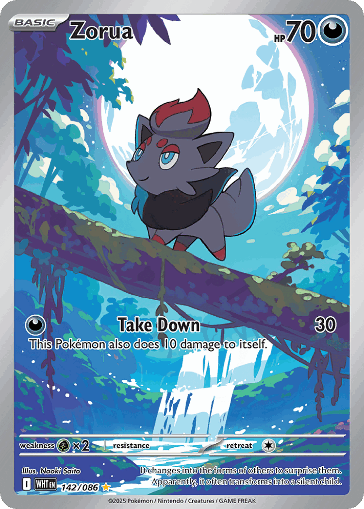 Zorua #142 from White Flare - Illustration Rare - Illustrated by Naoki Saito