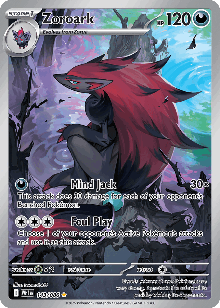 Zoroark #143 from White Flare - Illustration Rare - Illustrated by Iwamoto05