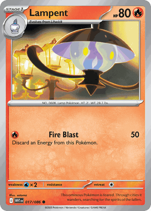 Lampent Pokémon TCG card art