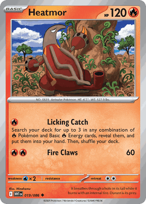 Heatmor Pokémon TCG card art