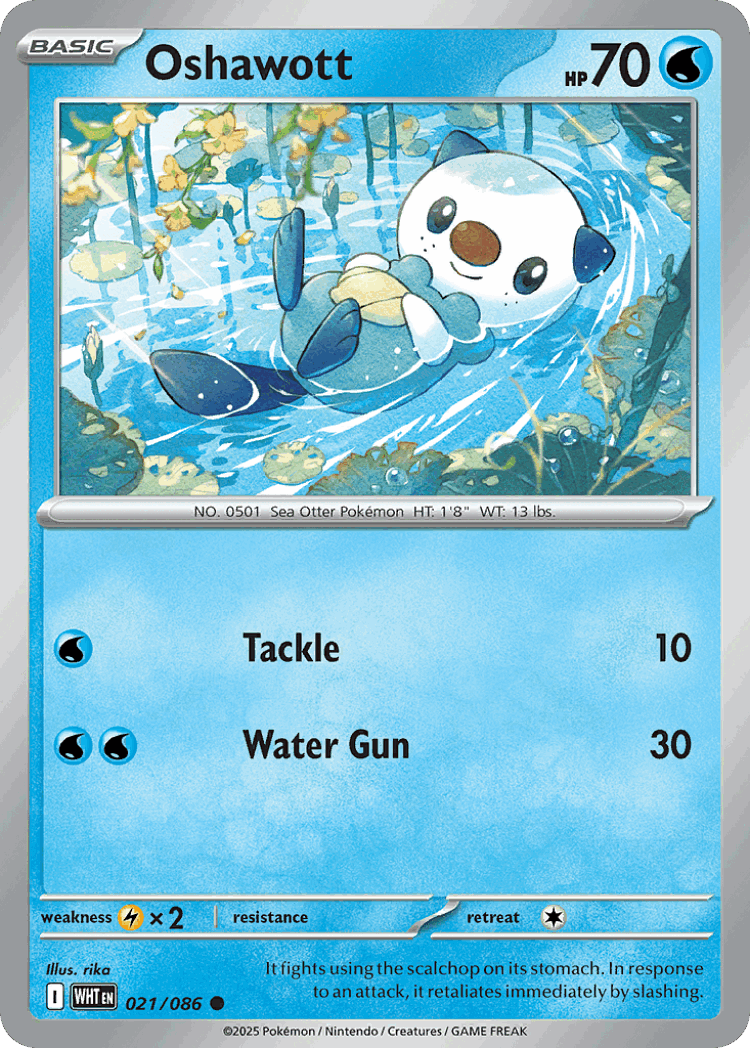 Oshawott #21 from White Flare - Common - Illustrated by rika