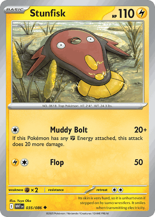 Stunfisk #35 from White Flare - Uncommon - Illustrated by Yuya Oka