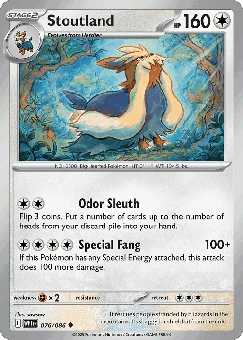 Stoutland #76 from White Flare - Uncommon - Illustrated by sowsow
