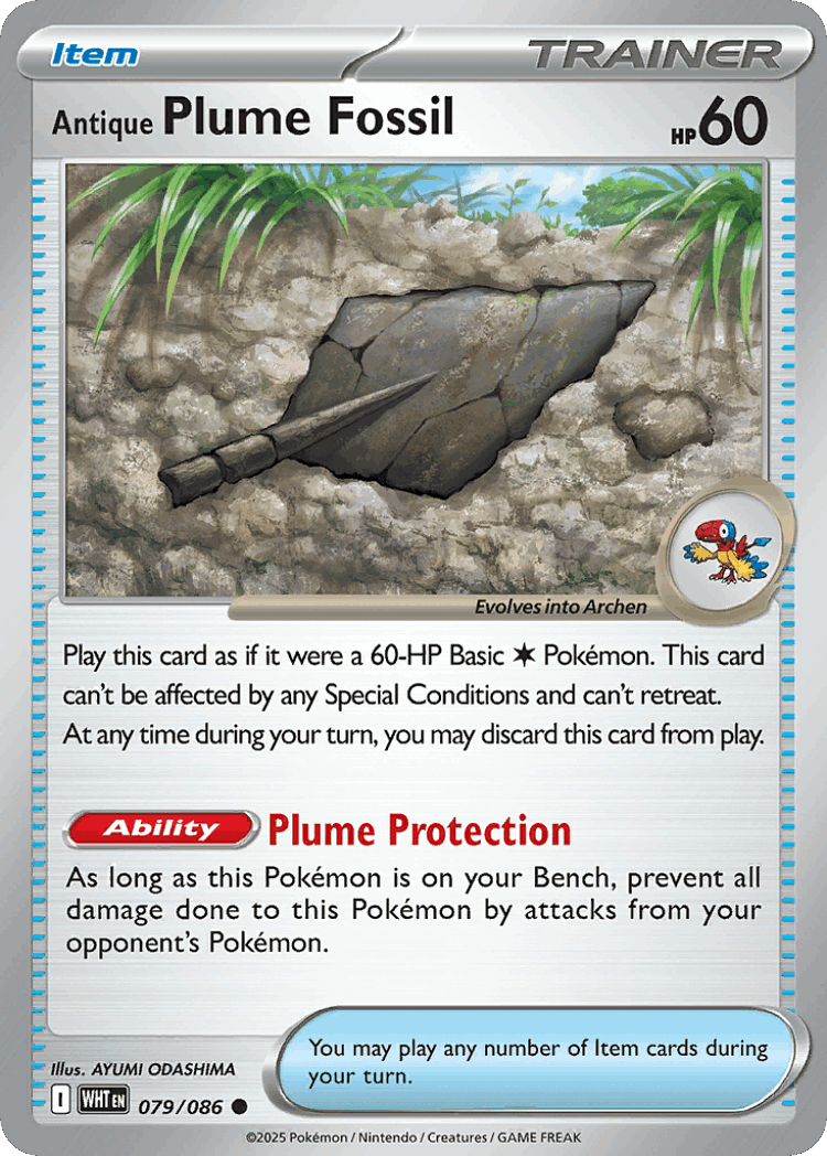 Antique Plume Fossil #79 from White Flare - Common - Illustrated by AYUMI ODASHIMA