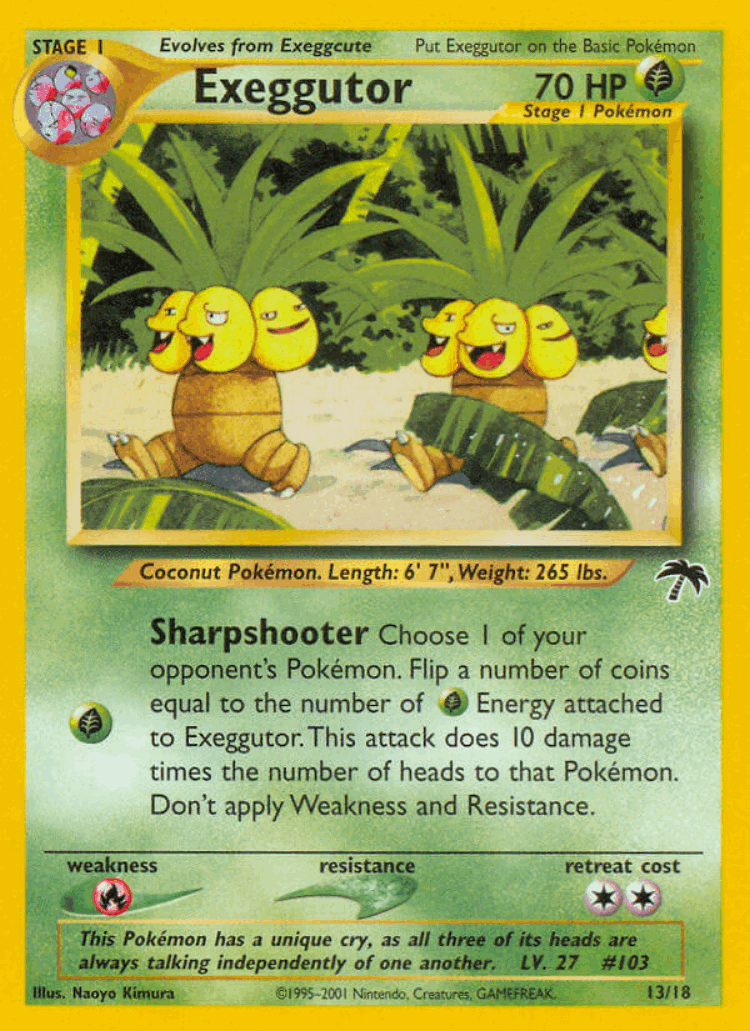 Exeggutor #13 from Southern Islands - Illustrated by Naoyo Kimura