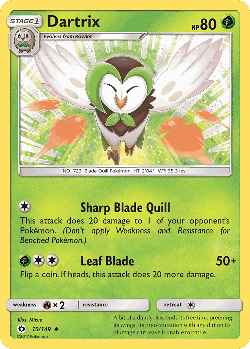 Dartrix Pokémon TCG card art