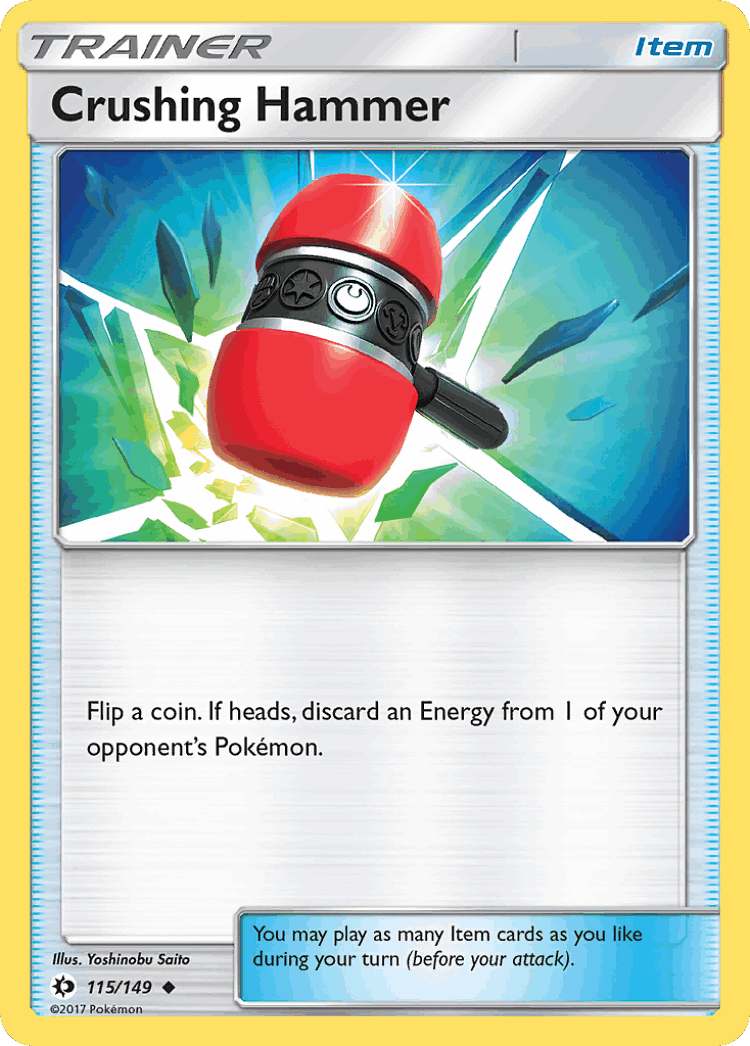 Crushing Hammer #115 from Sun & Moon - Uncommon - Illustrated by Yoshinobu Saito