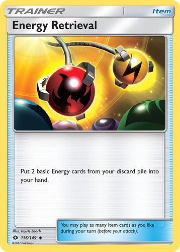 Energy Retrieval #116 from Sun & Moon - Uncommon - Illustrated by Toyste Beach