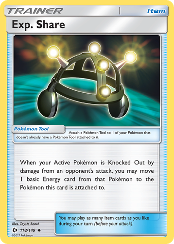 Exp. Share #118 from Sun & Moon - Uncommon - Illustrated by Toyste Beach