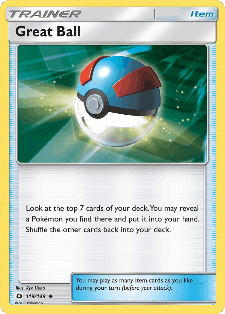 Great Ball #119 from Sun & Moon - Uncommon - Illustrated by Ryo Ueda