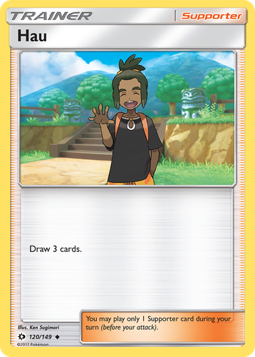 Hau #120 from Sun & Moon - Uncommon - Illustrated by Ken Sugimori