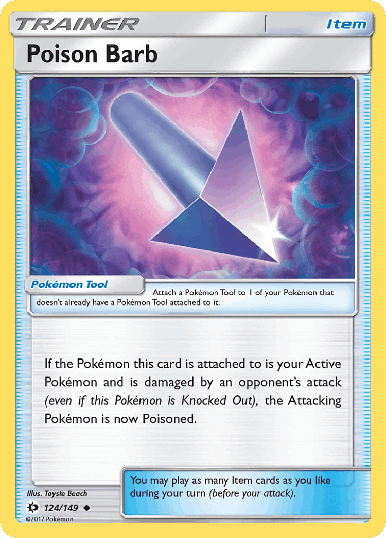 Poison Barb #124 from Sun & Moon - Uncommon - Illustrated by Toyste Beach